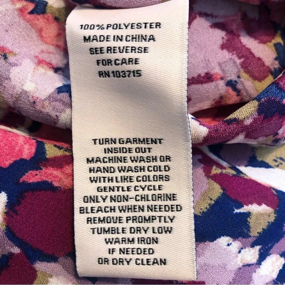 Nanette Lepore Carmine Blouse Ruffles Bold Floral Print NWT - Picture 9 of 10